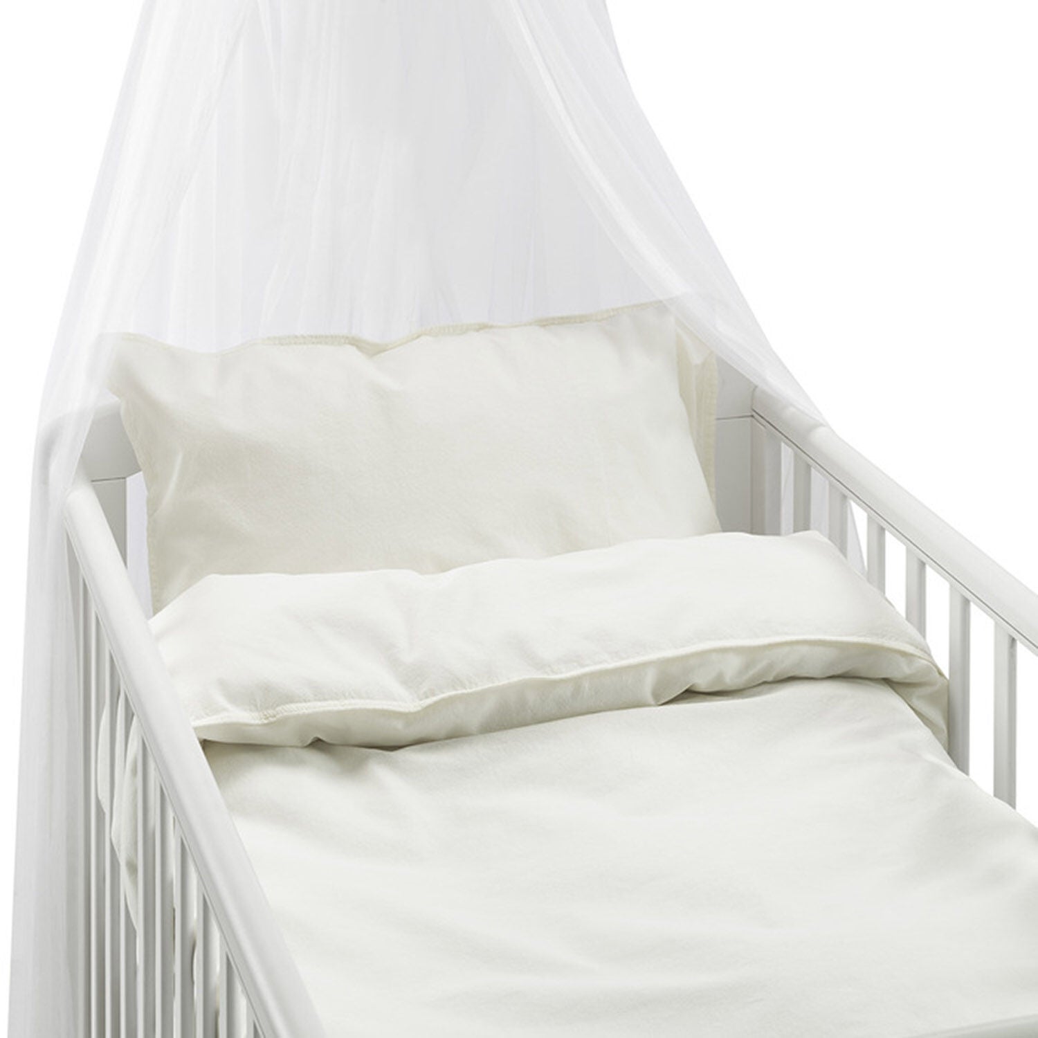 Borganäs Sengesæt Tremmeseng Humble 100 x 130 2-delt, Hvid