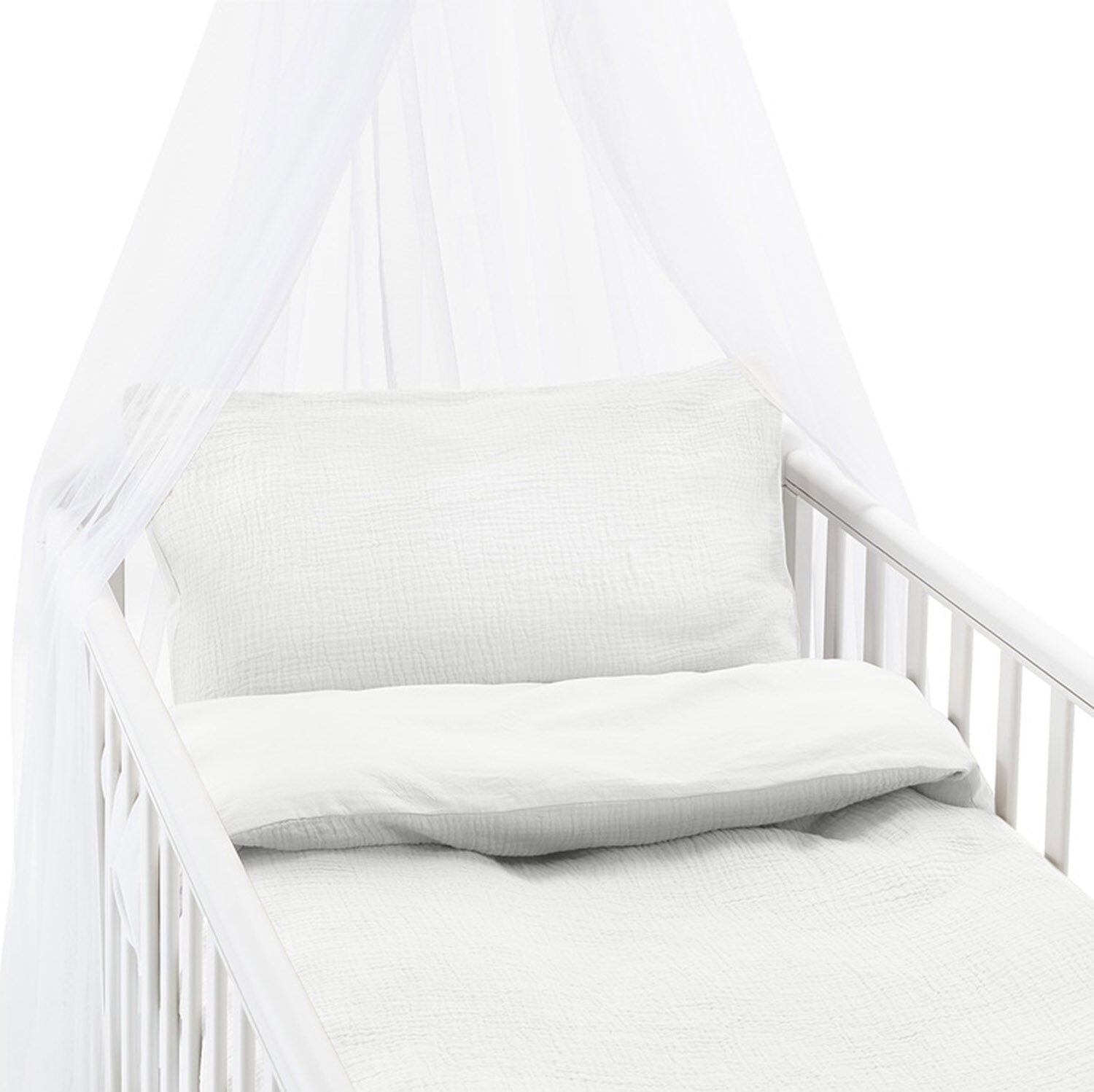 Borganäs Sengesæt Tremmeseng Rolling 100 x 130 2-delt, Hvid