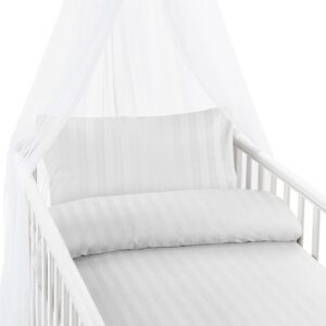 Borganäs Sengesæt Tremmeseng Satin 100 x 130 2-delt, Hvid