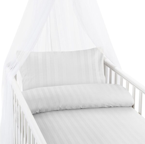 Borganäs Sengesæt Tremmeseng Satin 100 x 130 2-delt, Hvid