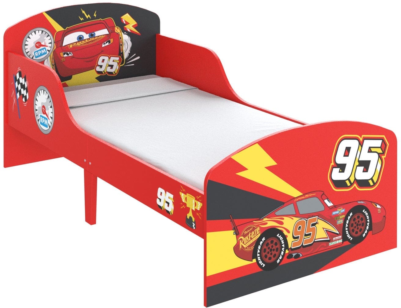 Disney Cars Lynet McQueen Juniorseng, Rød, Børnesenge