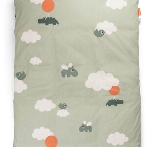 Done By Deer Sengesæt Tremmeseng 100x130 Happy Clouds, Grøn