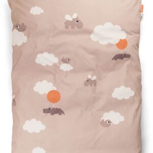 Done By Deer Sengesæt Tremmeseng 100x130 Happy Clouds, Pink