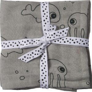 Done By Deer Stofble Sea Friends 120x120 2-pak, Grey