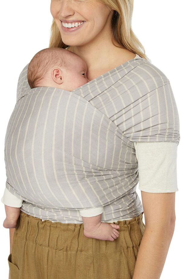 Ergobaby Aura Wrap Knit Strækvikle, Grey Stripes