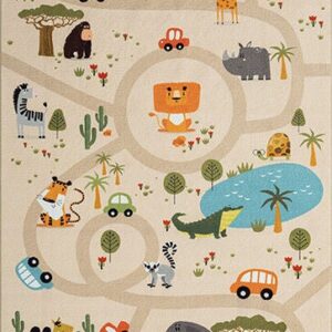 Happy Kids Gulvtæppe 140x200, Linne