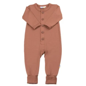 Heldragt i rød/brun med tryllefod i 100% merino uld