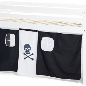JLY PIRAT Juniorseng m. Sengegardin 90x190, Hvid, Børnesenge