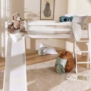 JLY TYRA Juniorseng m. Rutsjebane 90x190, Hvid, Børnesenge