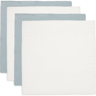 Jollein Tæppe/ Stofble i Musselin 4-pak, Sea Green/Ivory