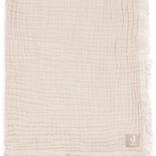 Jollein Tæppe/ Stofble i Musselin Fringe, Biscuit