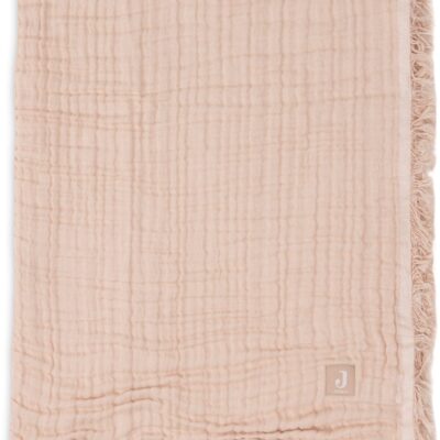 Jollein Tæppe/ Stofble i Musselin Fringe, Moonstone/Ivory