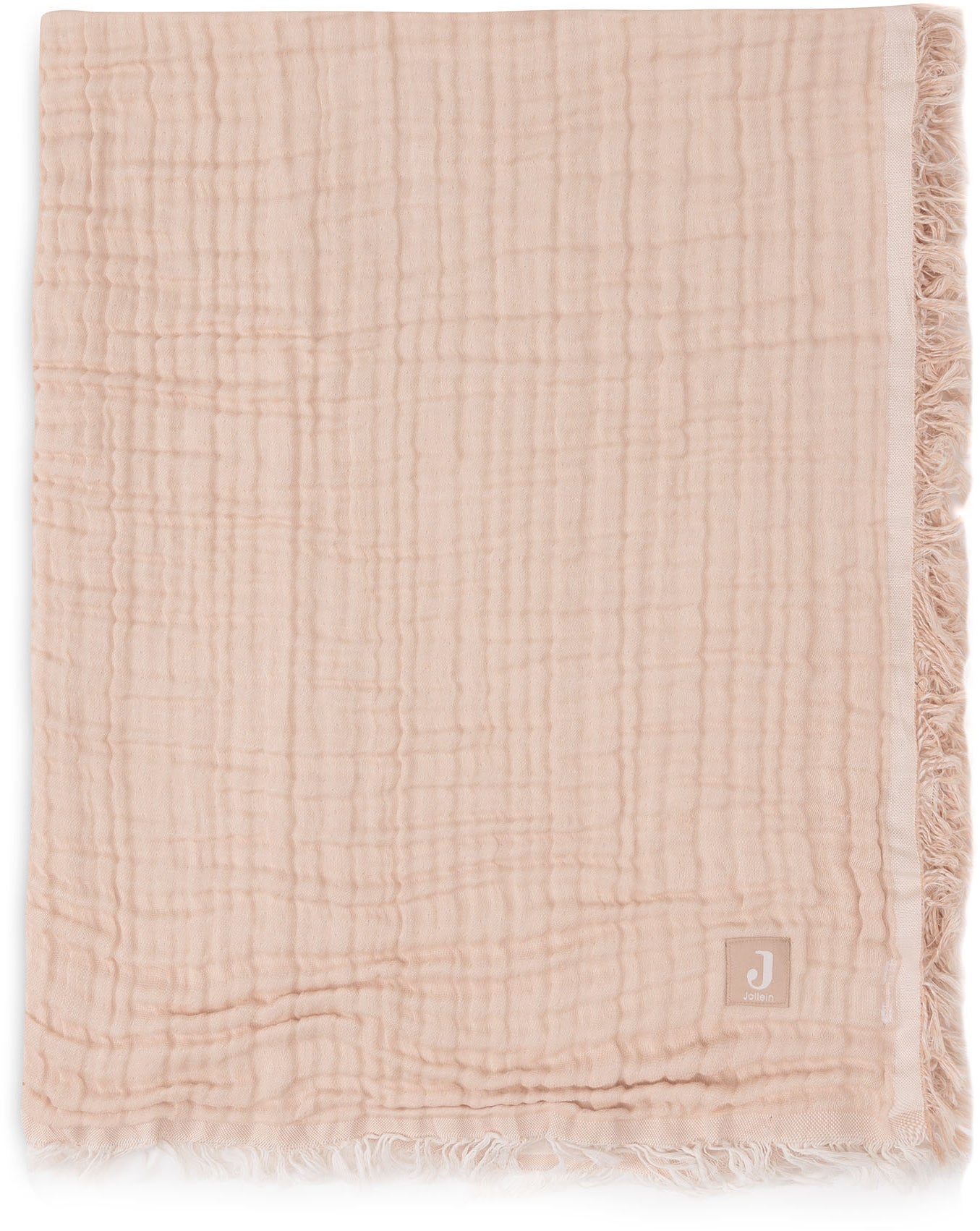 Jollein Tæppe/ Stofble i Musselin Fringe, Moonstone/Ivory