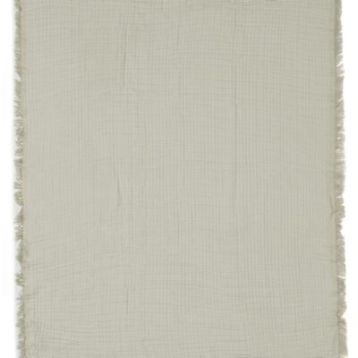 Jollein Tæppe/ Stofble i Musselin Fringe, Olive Green/Ivory