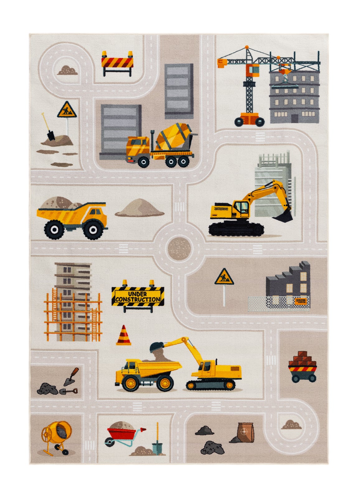 KMCarpets Byggearbejder Gulvtæppe 120x160, Creme