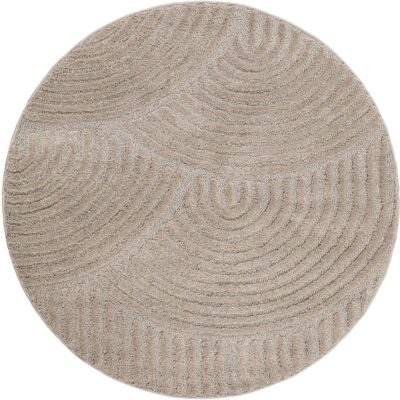 KMCarpets Doria Zen Rundt Gulvtæppe 160, Linned