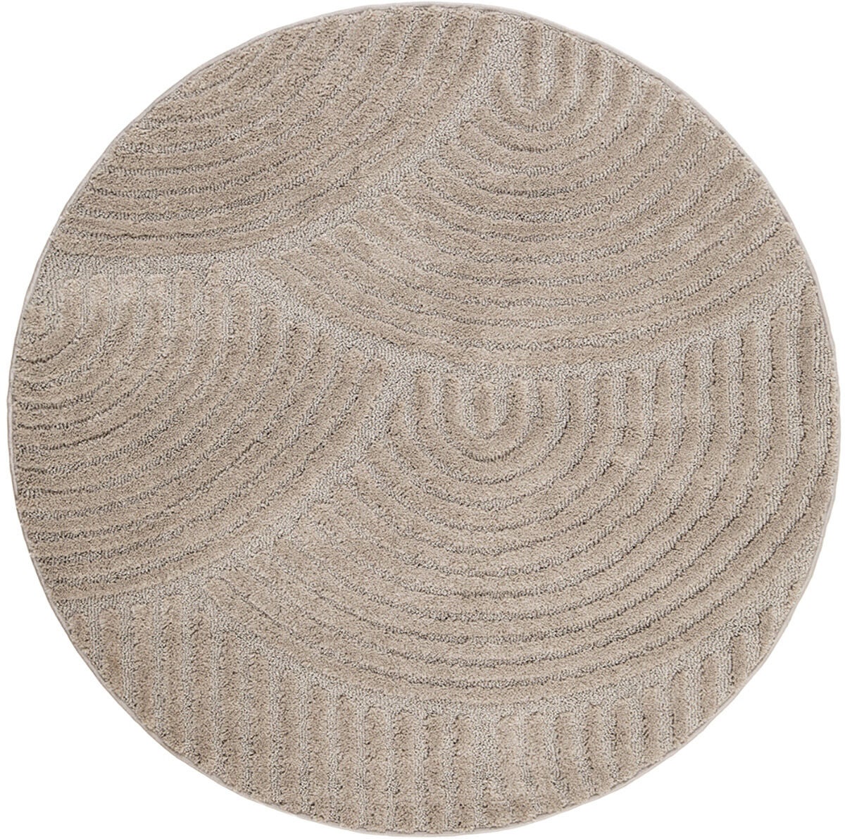 KMCarpets Doria Zen Rundt Gulvtæppe 160, Linned