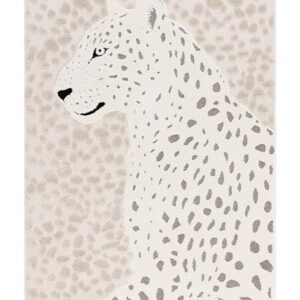 KMCarpets Gulvtæppe Leopard 80x150, Creme