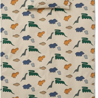 LIEWOOD Ingeborg Sengesæt 100x135 Tremmeseng, Dinosaurs/Mist