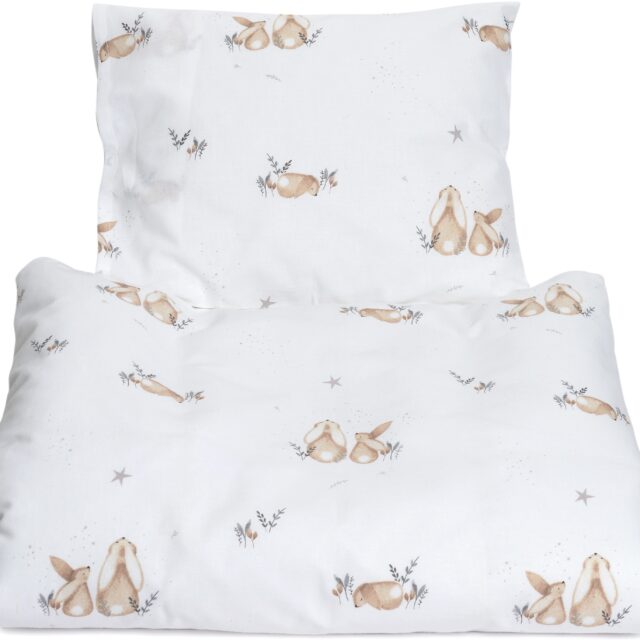 MiniDreams Sengesæt Tremmeseng 100x130 Bunny, Hvid