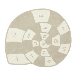 OYOY Mini Nautilus Hopscotch Gulvtæppe 100x112, Clay/Offwhite