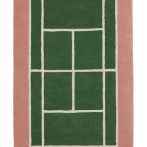 OYOY Tennis Gulvtæppe 88x150, Green/Rose