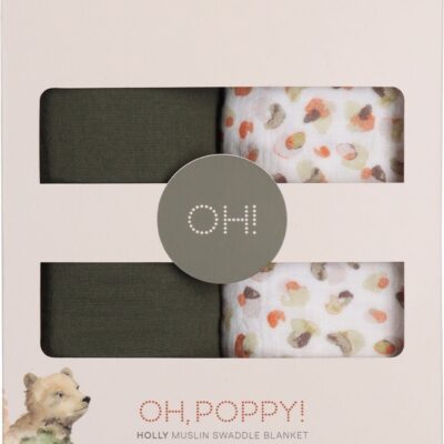 Oh, Poppy! Holly Stofble 2-Pak, Fresh Vanilla/ Forest Green