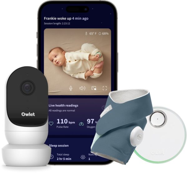 Owlet Dream Sock Babyalarm inkl. Owlet Cam 2, Bedtime Blue