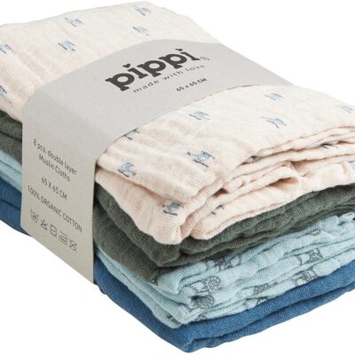Pippi Stofble 8-pak, Gray Mist