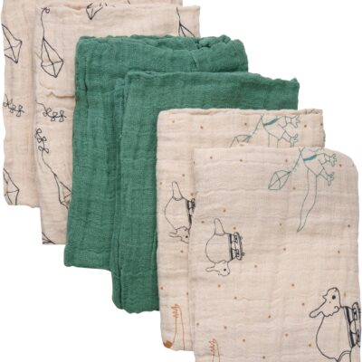 Pippi Tæpper/ Stofbleer i Musselin 6-Pak, Deep Lichen Green