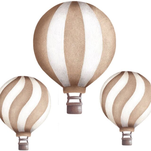 Stickstay Vintage Balloon Set Wallsticker, Brown Soil