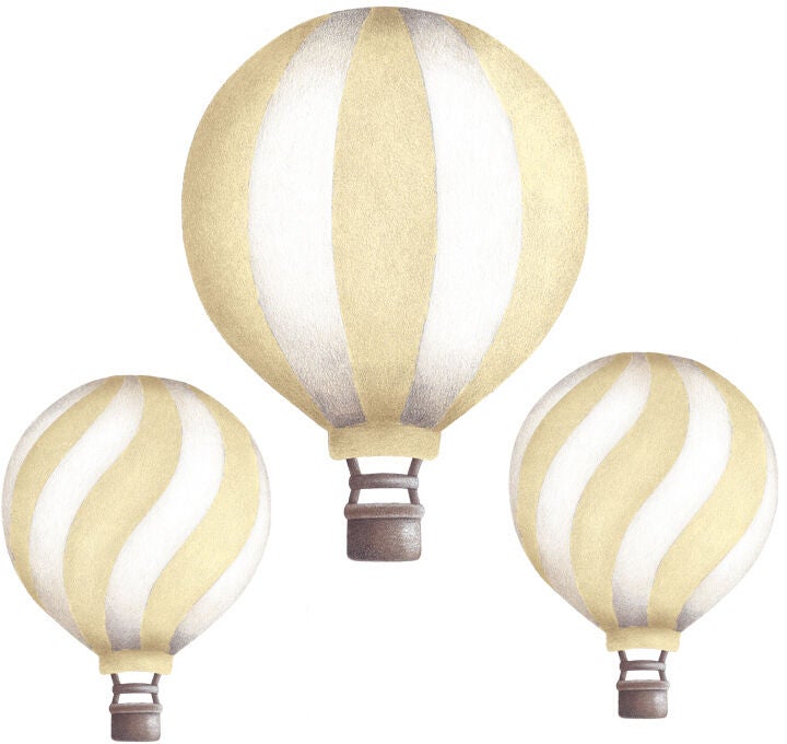 Stickstay Vintage Balloon Set Wallsticker, Lemon