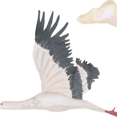 That's Mine Wallsticker Stork Small, White