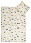 Baby sengetøj 70x100 cm - Beige sengesæt med arbejdsmaskiner og biler - 100% blødt bomulds sengelinned