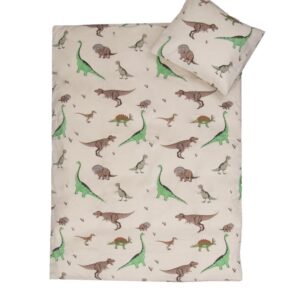 Baby sengetøj 70x100 cm - OEKO-TEX® Certificeret - Dinosaurer print - 100% Bomulds sengesæt