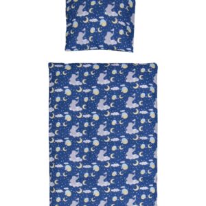 Baby sengetøj 70x100cm - OEKO-TEX® Certificeret - Elefant, stjerner og måne - 100% Bomulds sengesæt