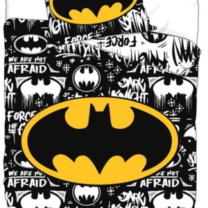 Batman sengetøj - 140x200 cm - Dynebetræk med 2 i 1 design - 100% bomulds sengesæt