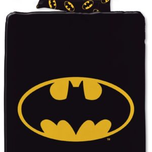 Batman sengetøj - 140x200 cm - Stort Batman logo - Vendbar dynebetræk - 100% bomulds sengesæt