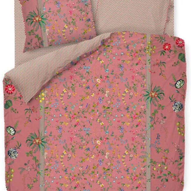 Blomstret sengetøj - 140x220 cm - Petites fleur pink - Sengelinned med dobbeltsidet design - 100% bomuld - Pip Studio