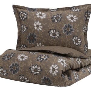 Borås Cotton sengetøj - 140x200 cm - Viola Brun - Sengesæt i 100% bomuldssatin - Borås Cotton sengelinned