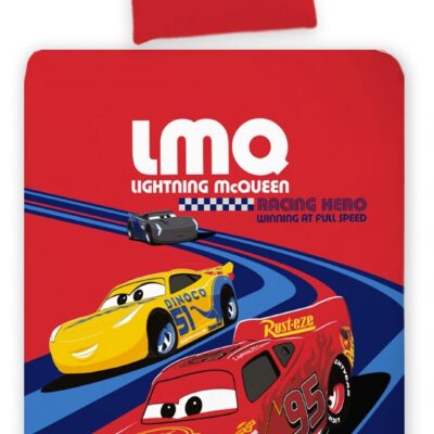 Cars sengetøj - 100x140 cm - Junior sengesæt med Lynet McQueen - Vendbart motiv - 100% bomulds sengelinned