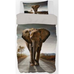 Elefant sengetøj - Flot vendbart sengesæt - 100% bomulds sengelinned