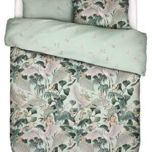 Essenza dobbeltdyne sengetøj - 200x220 cm - 100% økologisk bomuldssatin sengesæt - Diem Pistache sengelinned