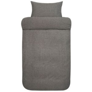 Flonel sengetøj - 100% blødt garnfarvet bomulds flonel - Høie of Scandinavia - Casper dæmpet sort premium sengesæt