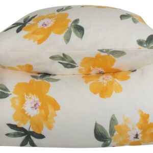 Flonel sengetøj - 140x220 cm - Blomstret sengetøj gul - 100% Bomuld - Gardenia gul - Nordstrand Home sengesæt