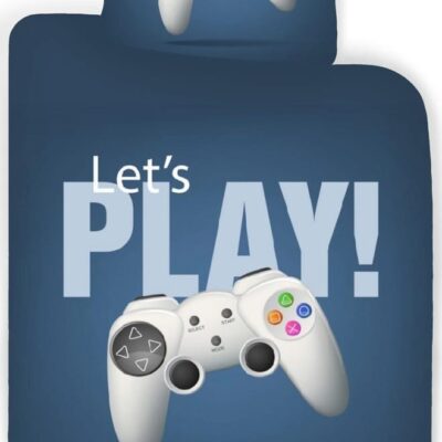 Gamer sengetøj - 140x200 cm - Let's play - Smart sengesæt i 100% bomuld
