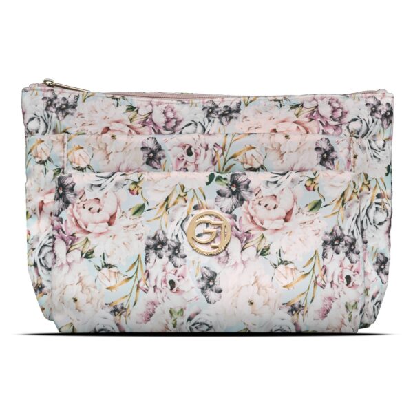 Gillian Jones - 3-room cosmetic bag Rose flowerprint - Toilettaske