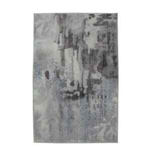 Gulvtæppe 160x230 cm - Grå løs tæppe med stone look & skridsikker bagside - Blødt gulvtæppe fra Nordstrand Home Molly