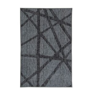 Gulvtæppe - Stort gulvtæppe 200x300 cm - Mørkegrå tæppe med skridsikker bagside - Løs tæppe fra Nordstrand Home Gry