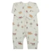 Heldragt i lys beige med print 100% merinould